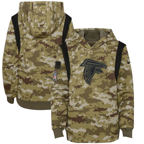 Youth Arizona Falcons 2021 Camo Salute To Service Therma Performance Pullover Hoodie